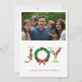 4写真コラージュのクリスマスジョイファミリー シーズンカード (正面)