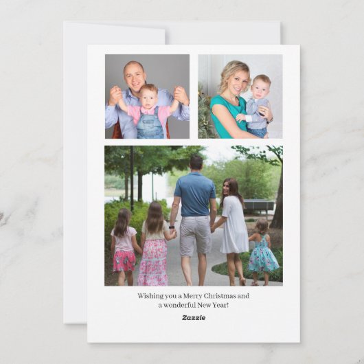 4写真コラージュのクリスマスジョイファミリー シーズンカード (裏面)