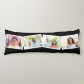 4写真コラージュの家族の名前とカスタム文字 – 黒 ボディピロー (正面)