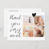 4写真コラージュミニマリスト赤ちゃんシャワーありがとう ポストカード (正面/裏面)