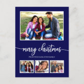 4写真コラージュメリークリスマスモダン休暇 ポストカード (正面)