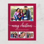 4写真コラージュメリークリスマスモダン休暇 ポストカード (正面)
