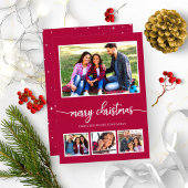 4写真コラージュメリークリスマスモダン休暇 招待状