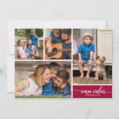 4写真コラージュ暖かい願いシンプルクリスマス 招待状 (正面)