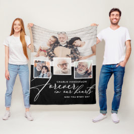 4写真コラージュ永遠に私たちのハート フリースブランケット