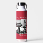 4写真コラージュ永遠ボーイフレンドのバレンタインデー ウォーターボトル (正面)