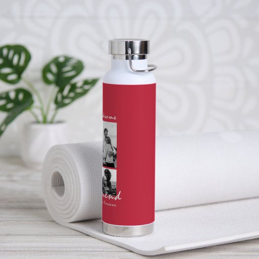 4写真コラージュ永遠ボーイフレンドのバレンタインデー ウォーターボトル (ヨガ)