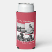 4写真コラージュ永遠ボーイフレンドのバレンタインデー スリム缶クーラー (Seltzer正面)