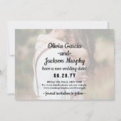 4写真シンプルモダン結婚の延期 セーブザデート (裏面)