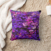 4写真テンプレート花紫ピンクギフトスロー クッション (ブランケット)