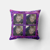 4写真テンプレート花紫ピンクギフトスロー クッション (裏面)