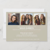 4写真トレンディーモダン卒業 招待状 (裏面)