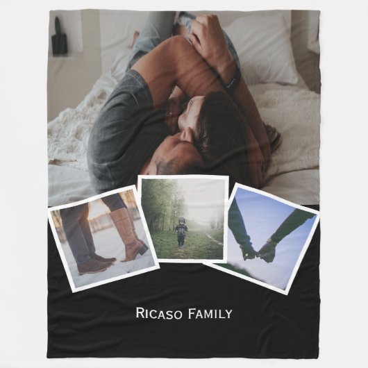 4写真パーソナライズされたの色を変クリック更カスタマイズする フリースブランケット (正面)
