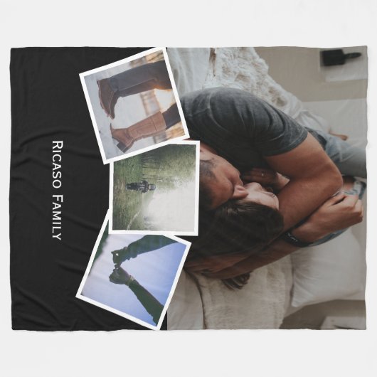 4写真パーソナライズされたの色を変クリック更カスタマイズする フリースブランケット (正面(横))