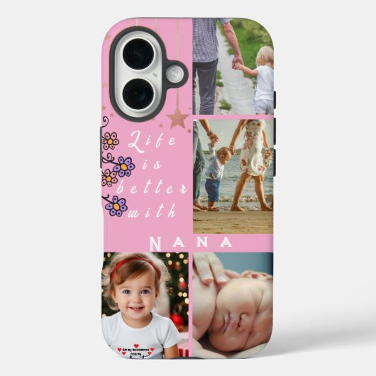 4写真パーソナライズされたコラージュの生活が良いNana Case-Mate iPhoneケース (裏面)