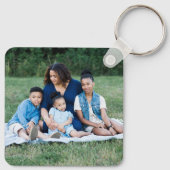 4写真パーソナライズされたコラージュモダンシンプルファミリー キーホルダー (裏面)