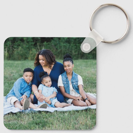 4写真パーソナライズされたコラージュモダンシンプルファミリー キーホルダー (裏面)