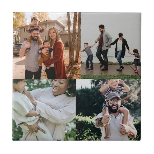 4写真パーソナライズされたコラージュ タイル (正面)