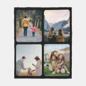 4写真パーソナライズされたコラージュ フリースブランケット (正面)