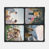 4写真パーソナライズされたコラージュ フリースブランケット (正面(横))