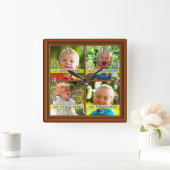 4写真パーソナライズされたフォトクロックギフトアイディア スクエア壁時計 (ホーム)