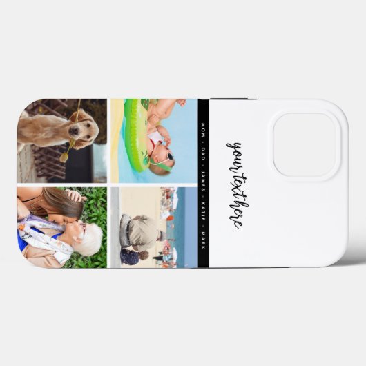 4写真パーソナライズされた家族ラブメモリーズ記念 Case-Mate iPhoneケース (裏面 (横))