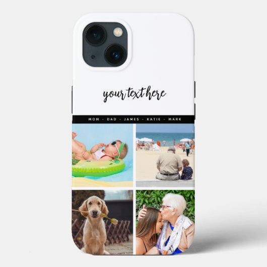4写真パーソナライズされた家族ラブメモリーズ記念 Case-Mate iPhoneケース (裏面)