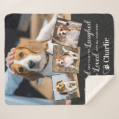 4写真パーソナライズされた追悼の詩ペット記念 シェルパブランケット (正面(横))