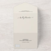 4写真ブラックアイボリースモダンクリッ結婚ト オールインワン招待状 (外側)