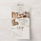 4写真ブラックアイボリースモダンクリッ結婚ト オールインワン招待状 (内側)