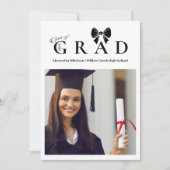 4写真ブラックボウ卒業パーティー 招待状 (正面)