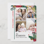 4写真ホリーとベリーのクリスマス シーズンカード (正面)