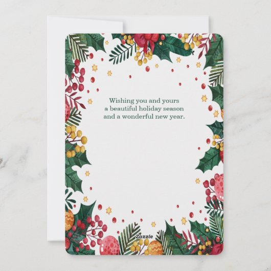 4写真ホリーとベリーのクリスマス シーズンカード (裏面)