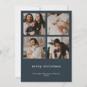 4写真メリークリスマスダークAzureホリデーカード シーズンカード (正面)