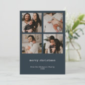 4写真メリークリスマスダークAzureホリデーカード シーズンカード (スタンド正面)