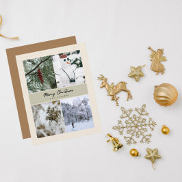 4写真メリーパーソナライズされたクリスマスグリーティング シーズンカード