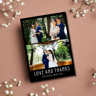 4写真モダンの結婚ありがとう サンキューカード
