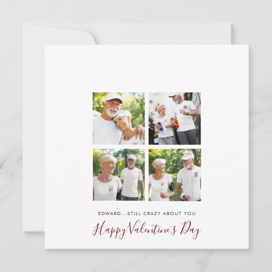 4写真モダンコラージシニアカップルのバレンタイン シーズンカード (正面)