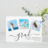 4写真モダンコラージスクリプト卒業パーティー 招待状 (スタンド正面)