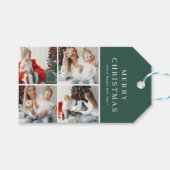 4写真モダンコラージメリークリスマス ギフトタグ (正面(横))