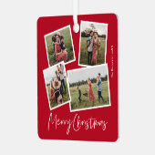 4写真モダンコラージメリークリスマス メタルオーナメント (正面左)