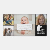 4写真モダンコラージュと文字モノグラカスタムム デスクマット (キーボード&マウス)