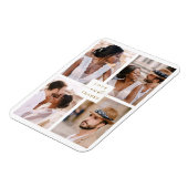 4写真モダンコラージュの結婚金ゴールドありがとう マグネット (左側)