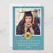 4写真モダンコラージュひまわり卒業式あのう 案内状 (裏面)