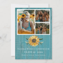 4写真モダンコラージュひまわり卒業式あのう 案内状
