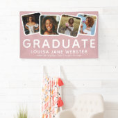 4写真モダンコラージュ卒業生ピンク 横断幕 (インサイチュ)
