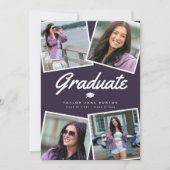 4写真モダンコラージュ大学院卒業パーティー 招待状 (正面)