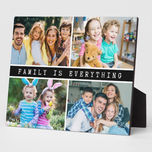 4写真モダンコラージュ家族は全引用文 フォトプラーク (側面)