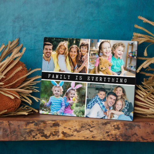 4写真モダンコラージュ家族は全引用文 フォトプラーク (側面)