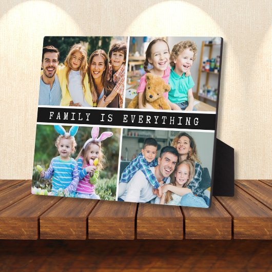 4写真モダンコラージュ家族は全引用文 フォトプラーク